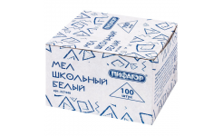 Мел белый ПИФАГОР, набор 100 шт., квадратный, 2274