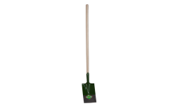 Лопата штыковая прямоугольная скребок зеленая (рельсовая сталь)с черенком в/с