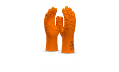 Перчатки Фишер (L-Т-17) латекс, 1,6 мм, 300мм интерлок, цвет оранжевый (11/X ХL)